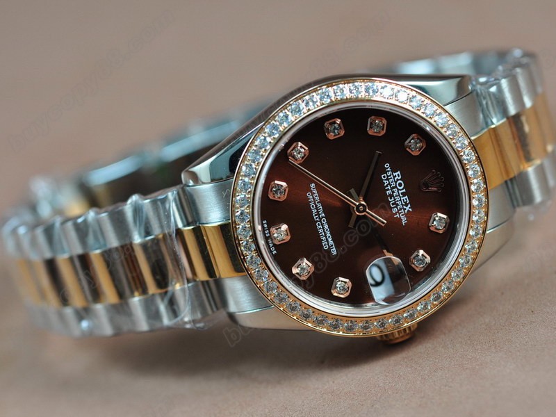 勞力士【男性用】 DateJust 36mm TT Diamonds White Dial A-2836-2自動機芯搭載3