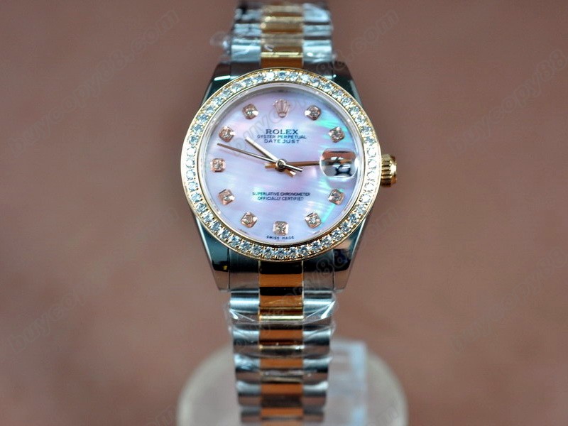 勞力士【男性用】 DateJust 36mm TT Diamonds White Dial A-2836-2自動機芯搭載2