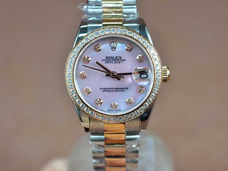 勞力士【男性用】 DateJust 36mm TT Diamonds White Dial A-2836-2自動機芯搭載1