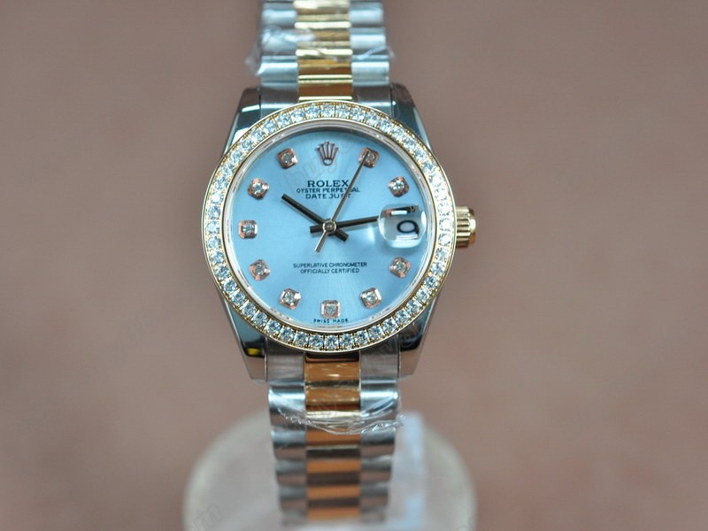 勞力士【男性用】 DateJust 36mm TT Diamonds White Dial A-2836-2 自動機芯搭載4