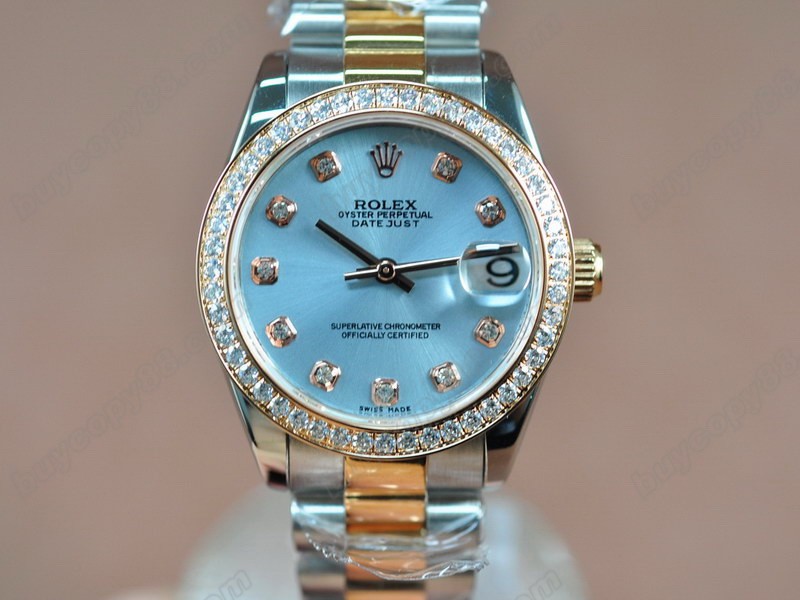 勞力士【男性用】 DateJust 36mm TT Diamonds White Dial A-2836-2 自動機芯搭載7