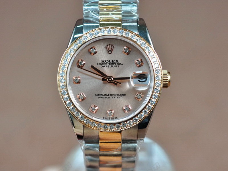 勞力士【男性用】 DateJust 36mm TT Diamonds White Dial A-2836-2 自動機芯搭載1