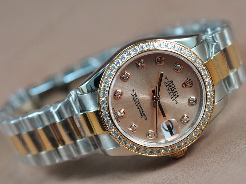 勞力士【男性用】 DateJust 36mm TT Diamonds White Dial A-2836-2 自動機芯搭載4