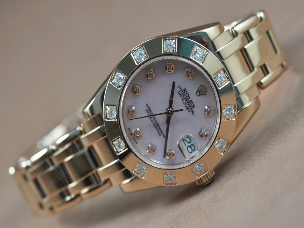 勞力士【女性用】 DateJust Mid 34mm Full RG White Dial A-2836-2自動機芯搭載3