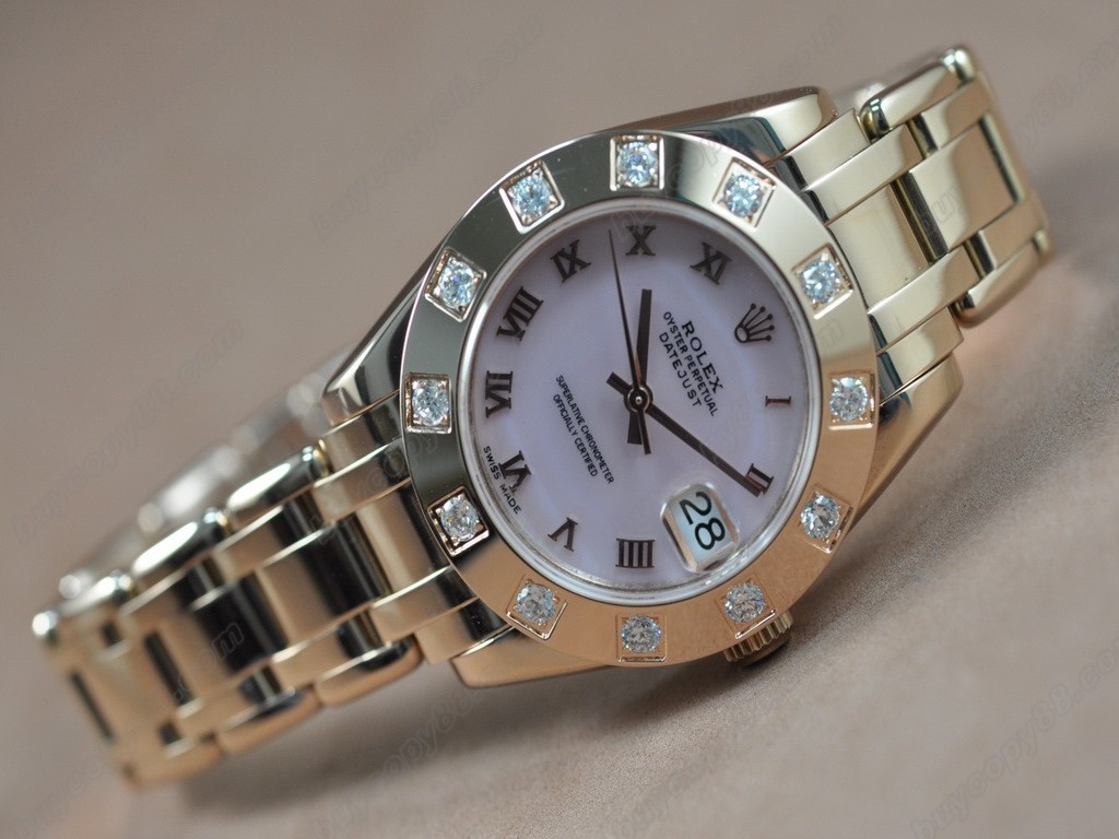 勞力士【女性用】 DateJust Mid 34mm Full RG White Dial A-2836-2自動機芯搭載3