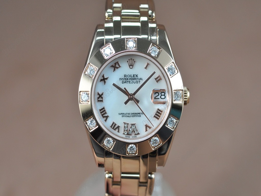 勞力士【女性用】DateJust Mid 34mm Full RG White Dial A-2836-2 自動機芯搭載1