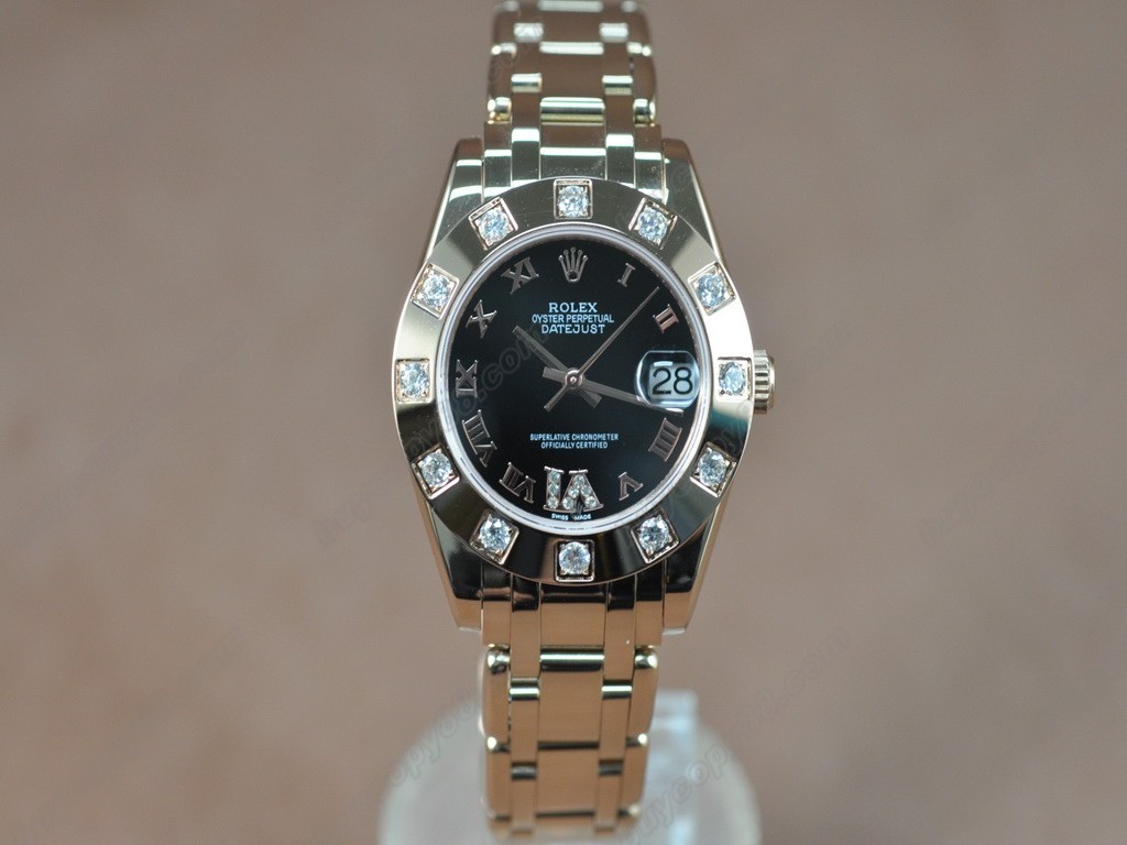 勞力士【女性用】DateJust Mid 34mm Full RG White Dial A-2836-2 自動機芯搭載0