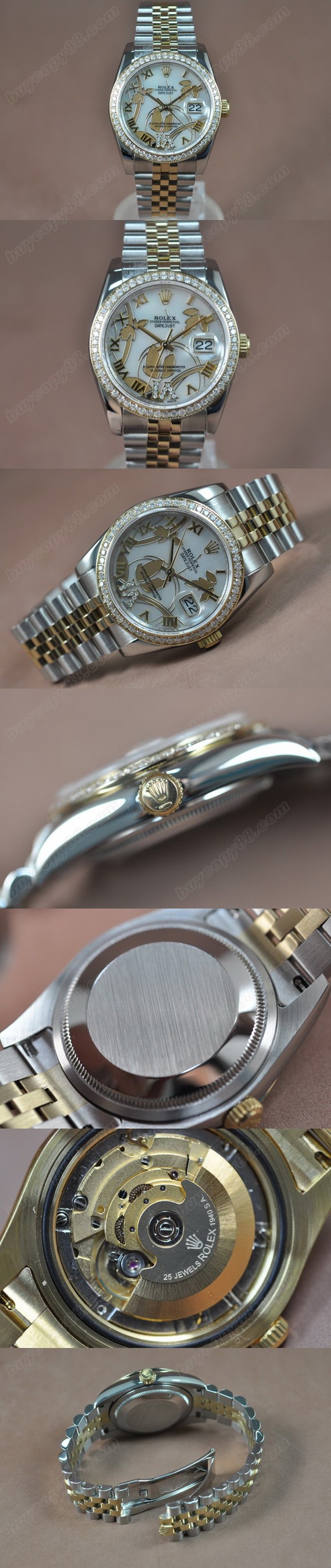 勞力士 Watches DateJust 2011 Flora TT/Diam Pearl 白 A-2836-2 自動機芯 搭 載0