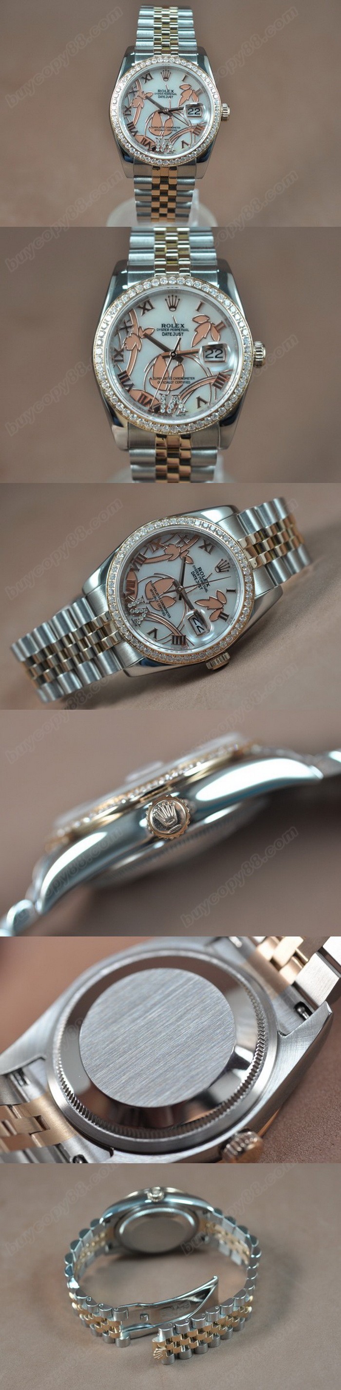 勞力士 Watches DateJust 2011 Flora TT/Diam Pearl 白 A-2836-2 自動機芯 搭 載0