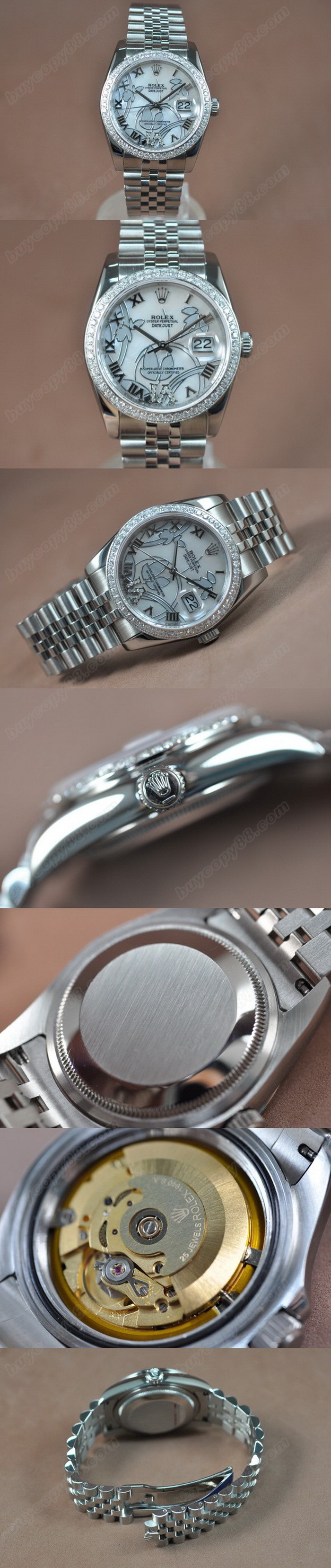  勞力士 Watches DateJust 2011 Flora SS/Diam Pearl 白 A-2836-2 自動機芯 搭 載  0