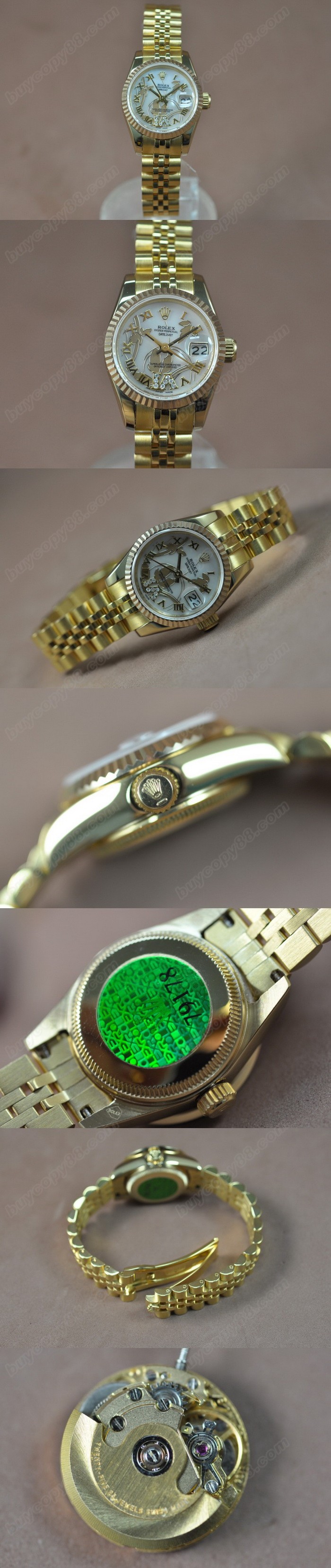 勞力士 Watches DateJust 26mm 2011 Flora YG Pearl 白 A-2671-2 自動機芯 搭 載 0