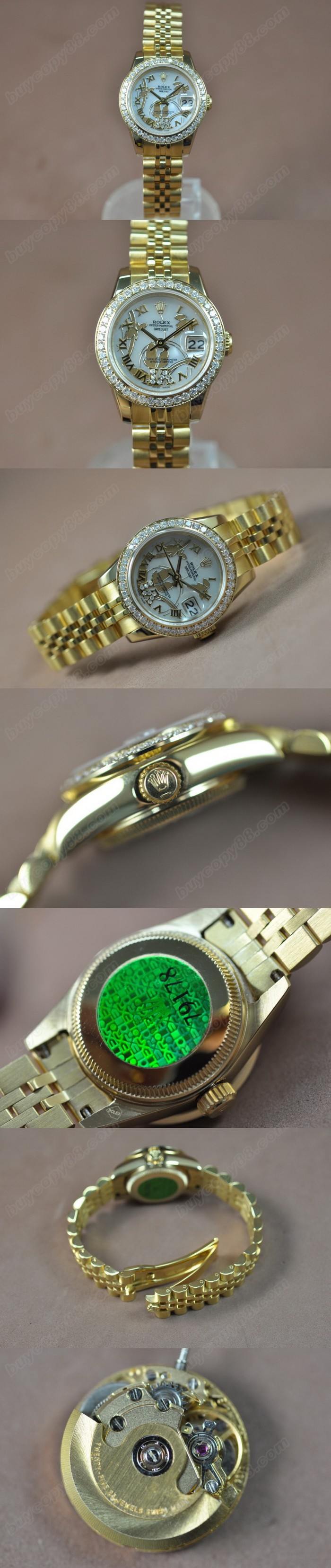 勞力士 Watches DateJust 26mm 2011 Flora YG Diam Pearl 白 A-2671-2 自動機芯 搭 載0