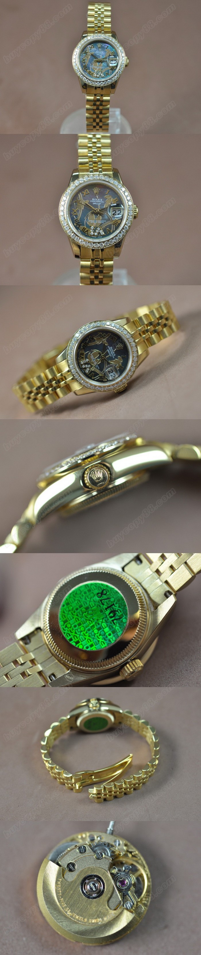  勞力士 Watches DateJust 26mm 2011 Flora YG Diam Pearl 灰色 A-2671-2 自動機芯 搭 載   0