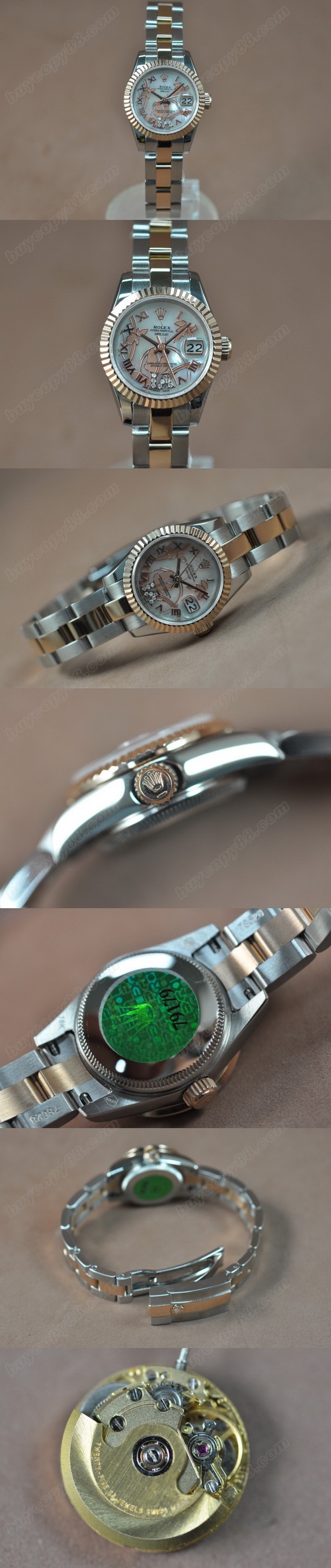 勞力士 Watches DateJust 26mm 2011 Flora TT Pearl 白 A-2671-2 自動機芯 搭 載 0