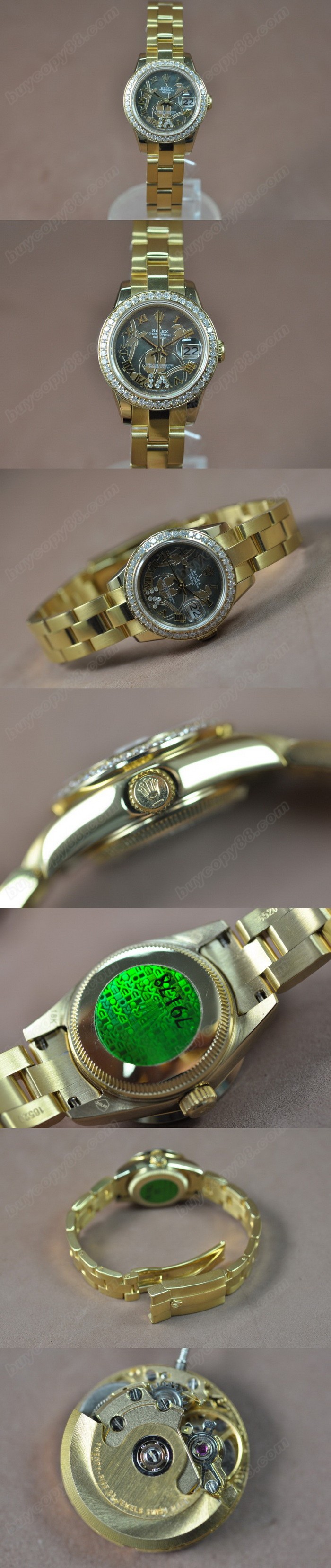 勞力士 Watches DateJust 26mm 2011 Flora YG Diam Pearl 灰色 A-2671-2 自動機芯 搭 載 0