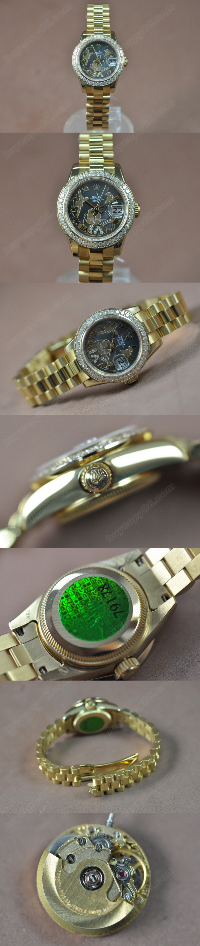  勞力士 Watches DateJust 26mm 2011 Flora YG Diam Pearl 灰色 A-2671-2 自動機芯 搭 載  0