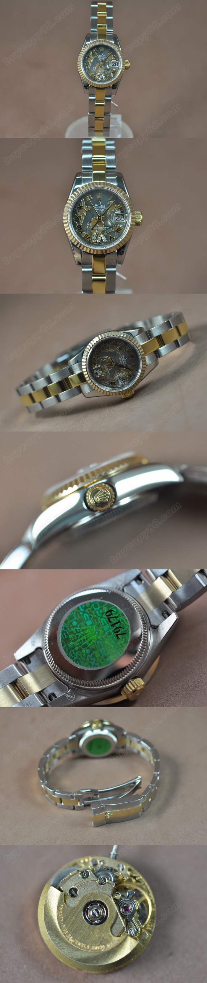  勞力士 Watches DateJust 26mm 2011 Flora TT Pearl 灰色 A-2671-2 自動機芯 搭 載   0