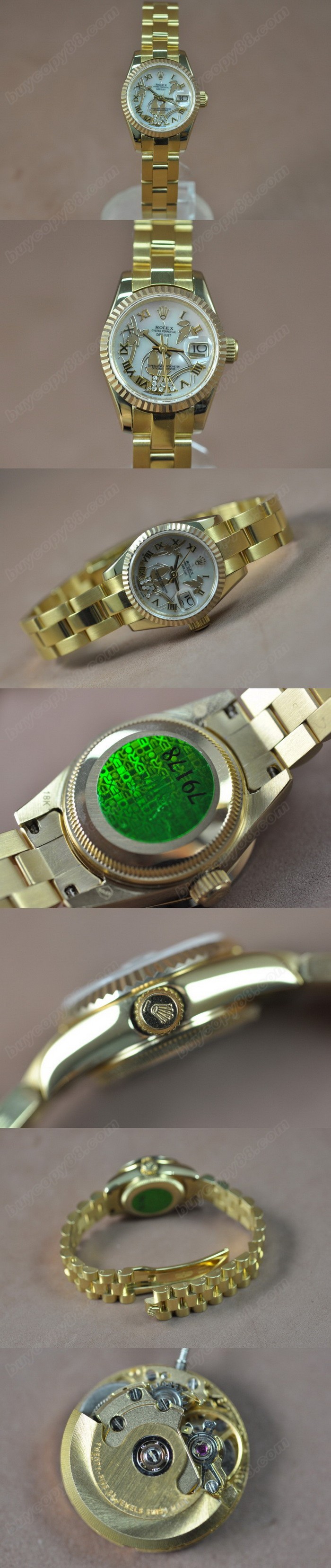 勞力士 Watches DateJust 26mm 2011 Flora YG Pearl 白 A-2671-2 自動機芯 搭 載 0