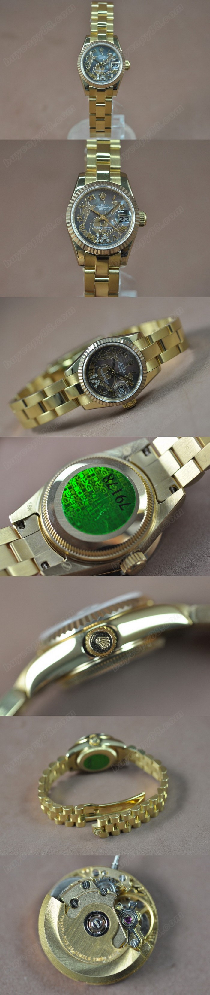  勞力士 Watches DateJust 26mm 2011 Flora YG Pearl 灰色 A-2671-2 自動機芯 搭 載   0