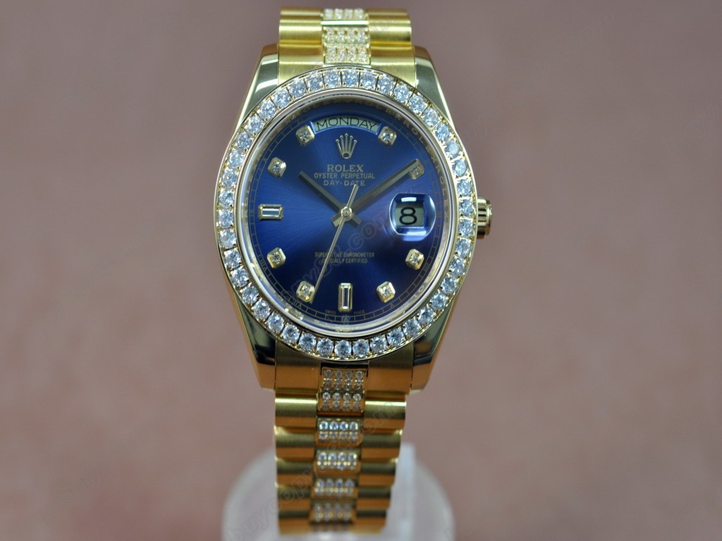 勞力士【男性用】41mm Full RG Diamonds White Dial A-2836-2 自動機芯搭載6