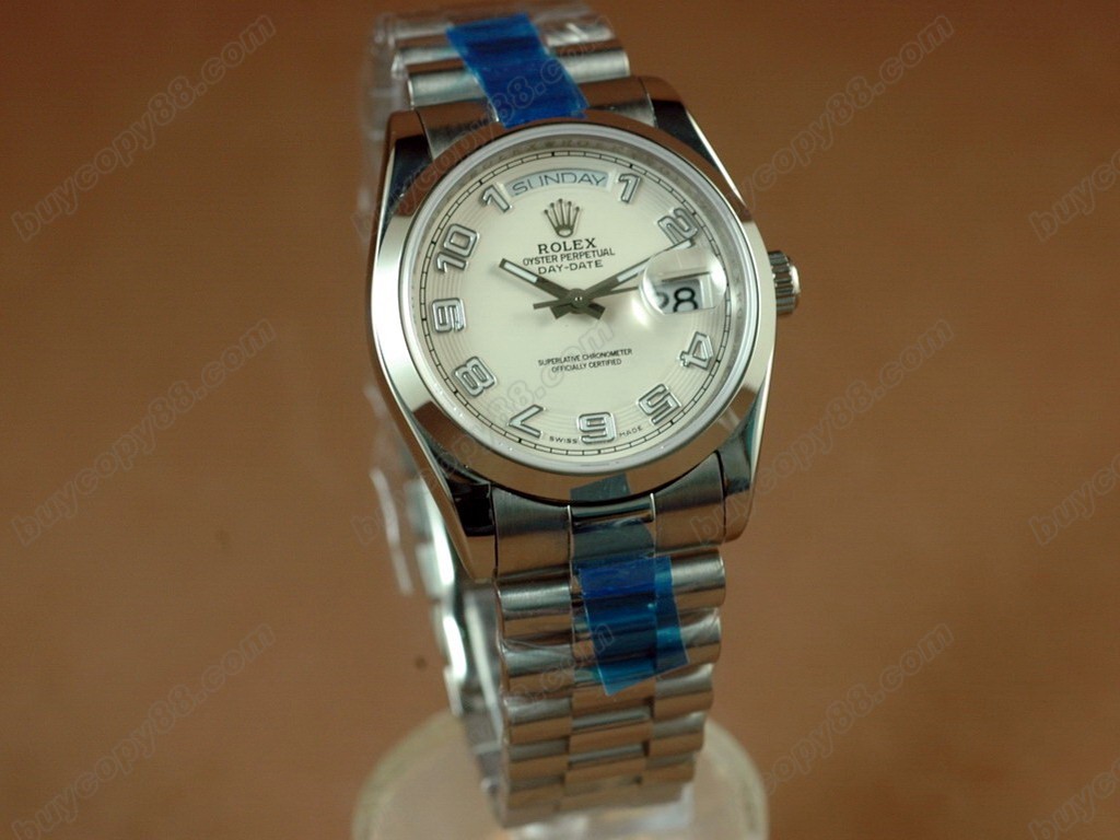 勞力士【男性用】DateDay 36mm SS/SS White Dial A-2836-2 自動機芯搭載6