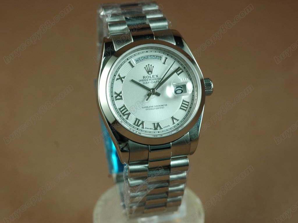 勞力士【男性用】DateDay 36mm SS/SS White Dial A-2836-2 自動機芯搭載6