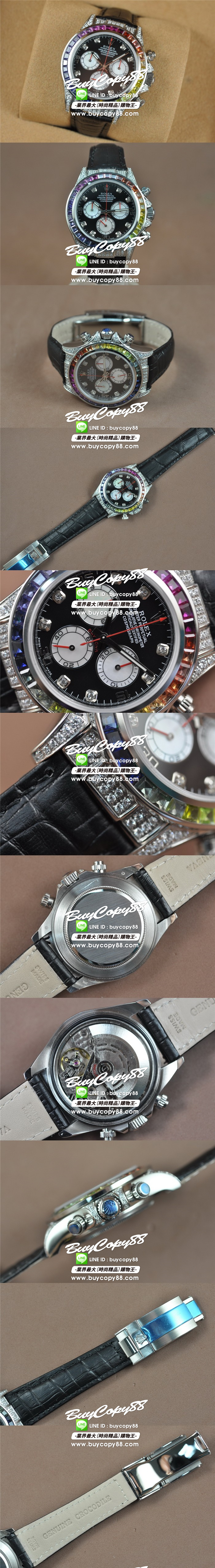 勞力士ROLEX Daytona Square Diamond A-7750 Chrono Auto0