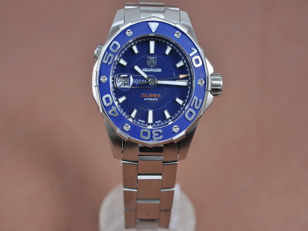 豪雅【男性用】 Aquaracer 500m Automatic SS Blue Dial Swiss Eta 2824自動機芯搭載6