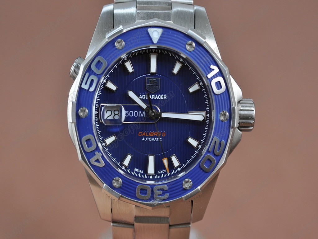 豪雅【男性用】 Aquaracer 500m Automatic SS Blue Dial Swiss Eta 2824自動機芯搭載5