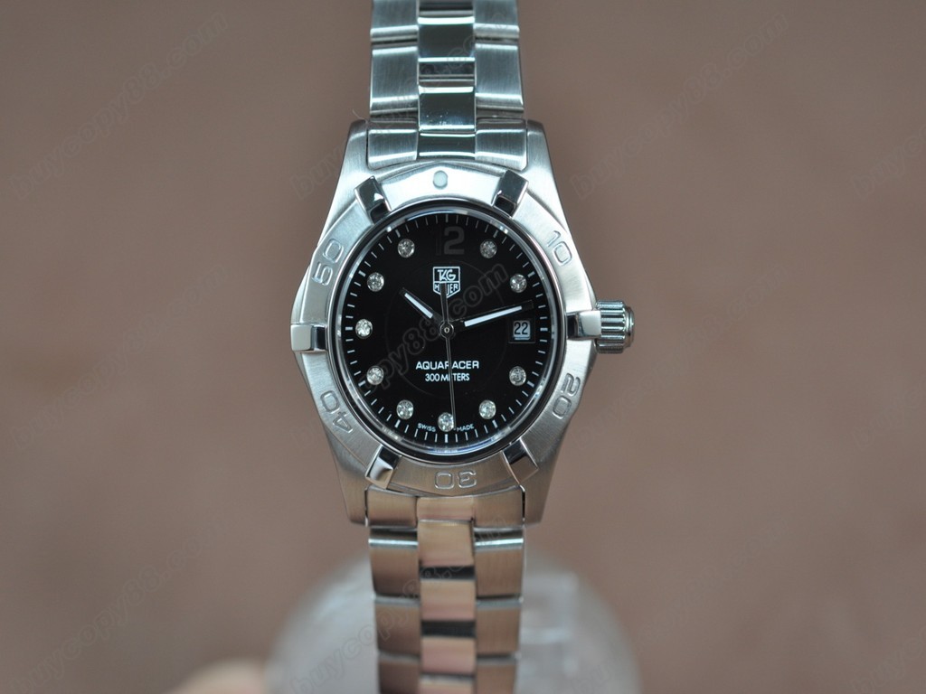 豪雅【女性用】Aquaracer Ladies SS/SS Black Swiss Eta 石英機芯搭載8