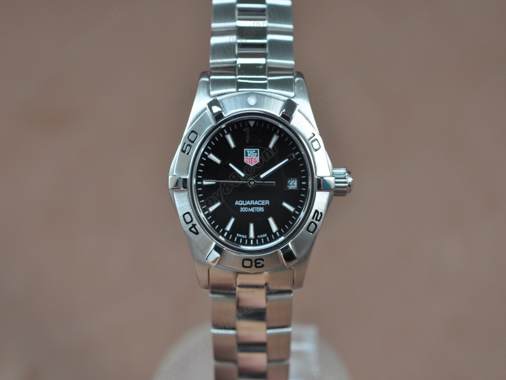 豪雅【女性用】Aquaracer Ladies SS/SS Black Swiss Eta  石英機芯搭載0