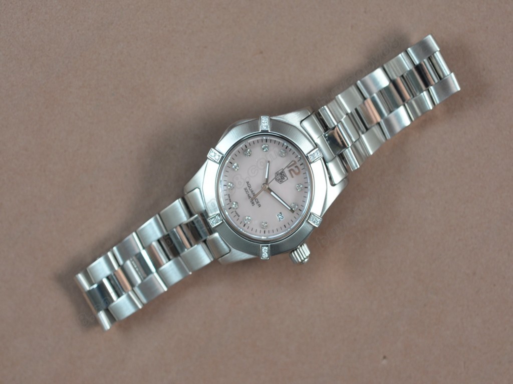 豪雅【女性用】 Aquaracer Ladies SS/SS/Diam Pearl pink Swiss Eta 石英機芯搭載1