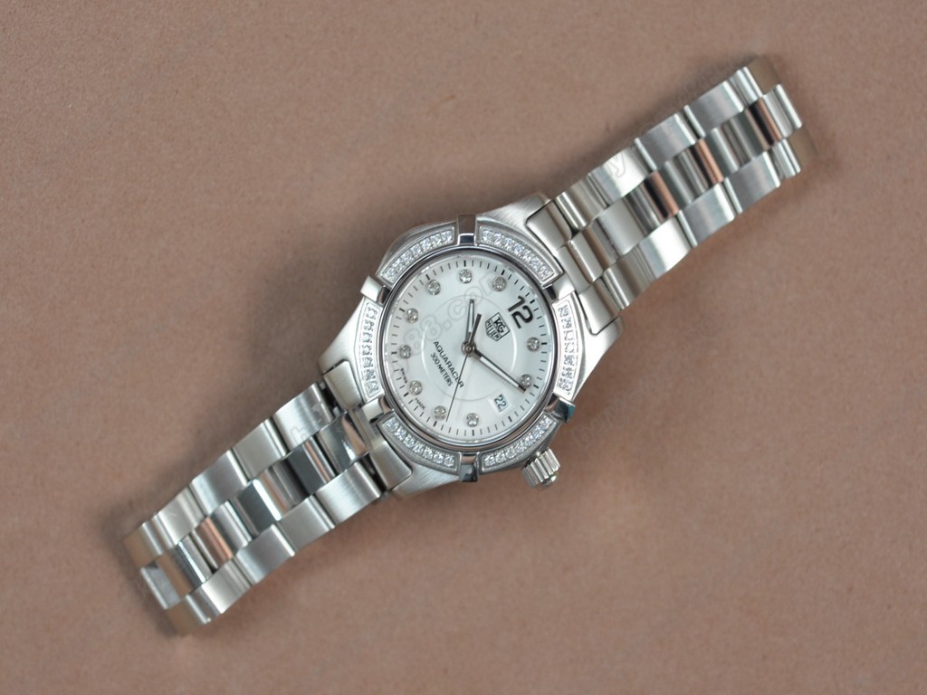 豪雅【女性用】 Aquaracer Ladies SS/SS/Diam White Swiss Eta 石英機芯搭載7