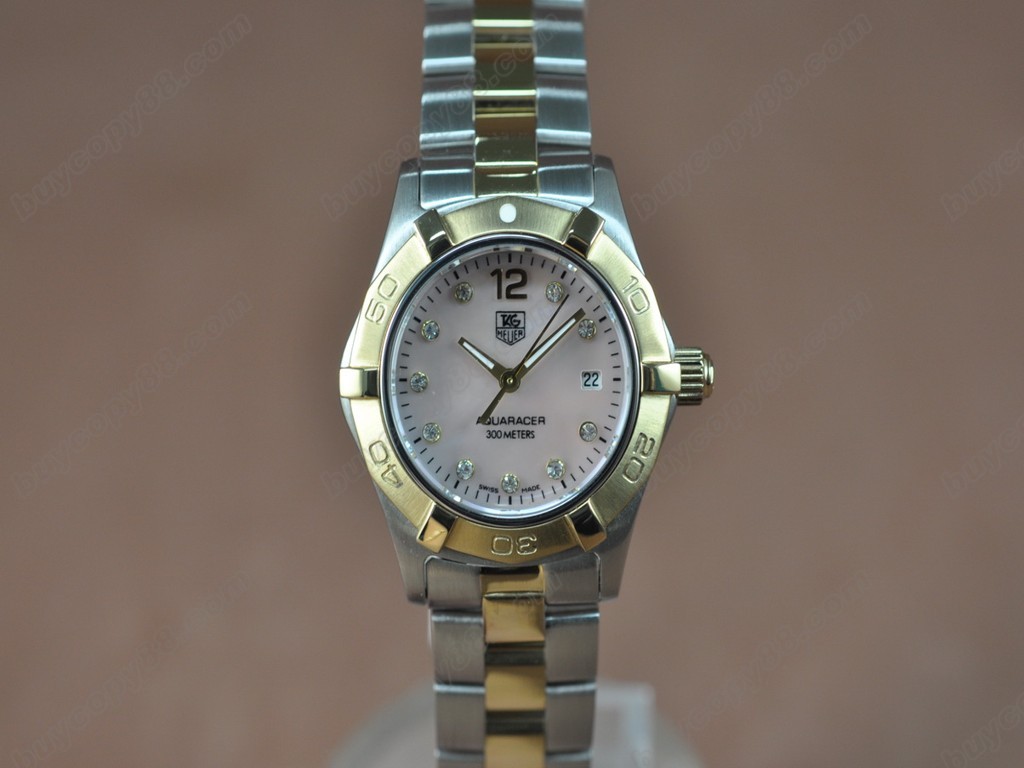 豪雅【女性用】Aquaracer Ladies TT Pearl pink Swiss Eta石英機芯搭載1