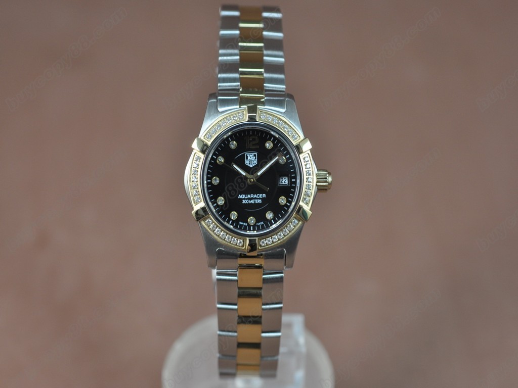 豪雅【女性用】 Aquaracer Ladies TT/Diam Black dial Swiss Eta 石英機芯搭載　　5