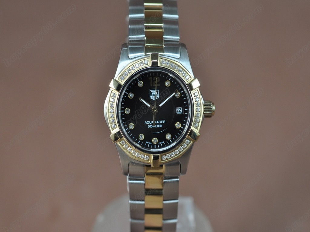 豪雅【女性用】 Aquaracer Ladies TT/Diam Black dial Swiss Eta 石英機芯搭載　　6