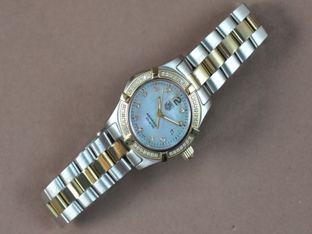 豪雅【女性用】Aquaracer Ladies TT/Diam Pearl Blue Swiss Eta 石英機芯搭載4