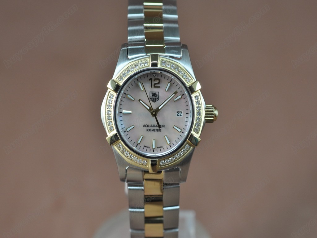 豪雅【女性用】 Aquaracer Ladies TT/Diam Pearl pink Swiss Eta 石英機芯搭載6