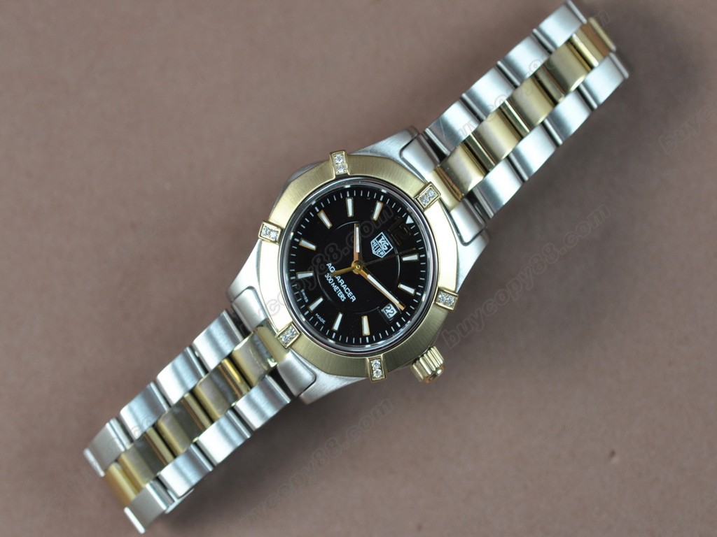 豪雅【女性用】Aquaracer Ladies TT/Diam Black dial Swiss Eta 石英機芯搭載4