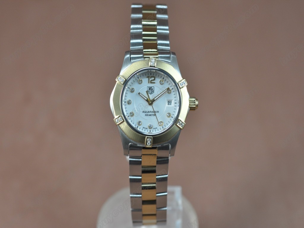  豪雅【女性用】Aquaracer Ladies TT/Diam White dial Swiss Eta 石英機芯搭載5