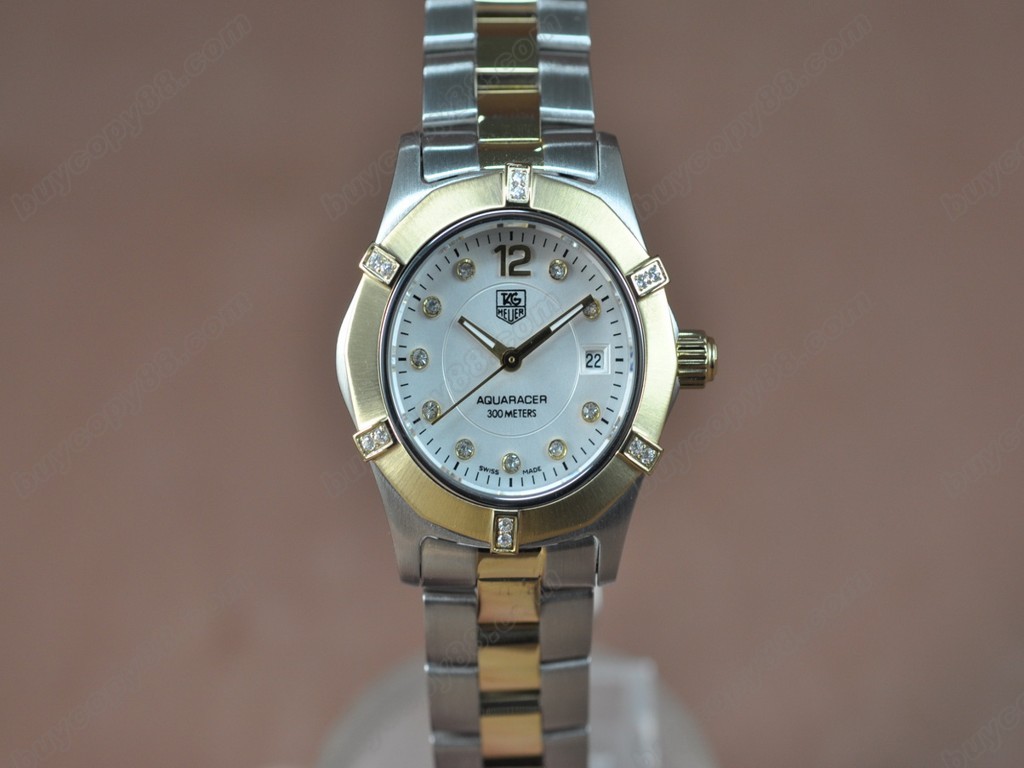  豪雅【女性用】Aquaracer Ladies TT/Diam White dial Swiss Eta 石英機芯搭載6