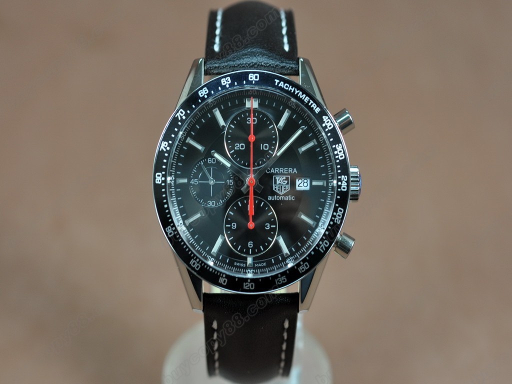 豪雅【男性用】 Carrera 41mm Chronograph SS/LE Black dial A-7750自動機芯搭載8