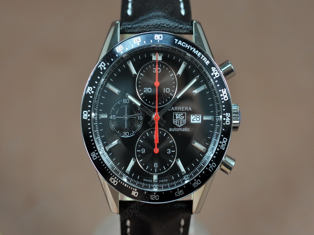 豪雅【男性用】 Carrera 41mm Chronograph SS/LE Black dial A-7750自動機芯搭載9