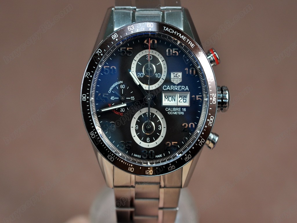 豪雅【男性用】 Carrera 43mm Chrono SS/SS Brown A-7750自動機芯搭載5