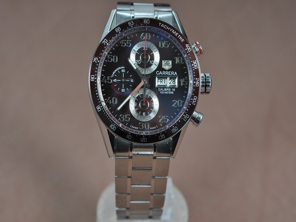 豪雅【男性用】 Carrera 43mm Chrono SS/SS Brown A-7750自動機芯搭載5