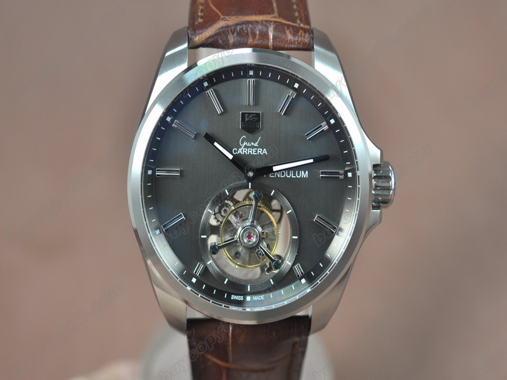 豪雅【男性用】 Carrera 43mm SS/LE Grey  Asian Flying Tourbillon 手上鏈搭載12