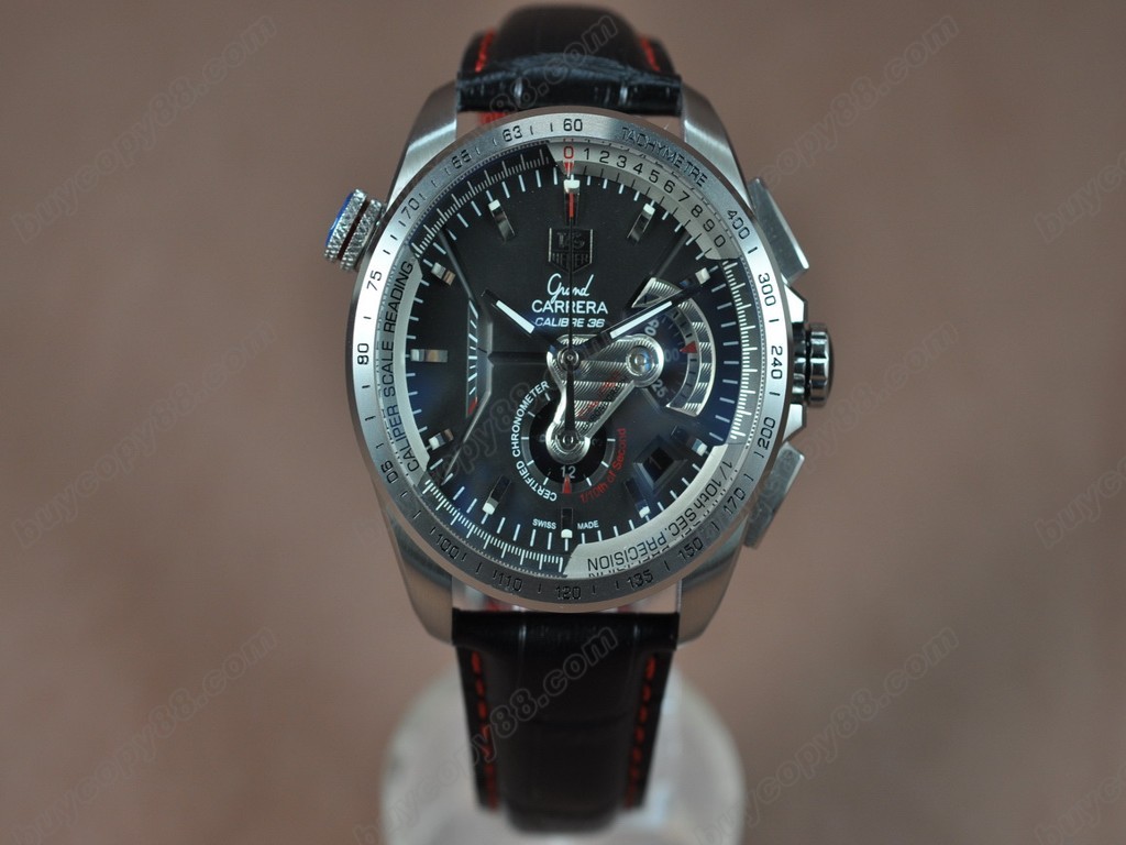 豪雅【男性用】 MadTag Heuer Watches Grand Carrera Calibre 36 DLC/TI/LE Black 自動機芯搭載　3