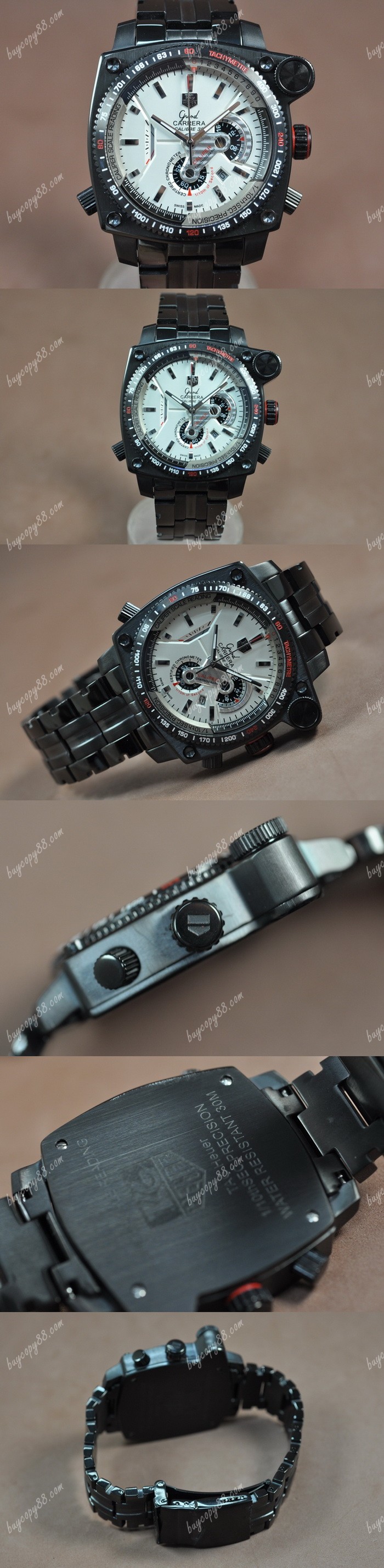  豪雅錶Tag Heuer Grand Carrera Calibre 36 PVD White Dial Jap石英錶0