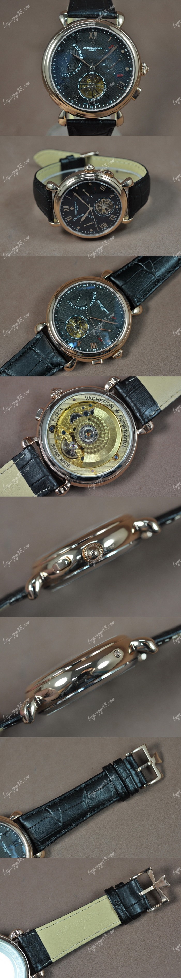  江詩丹頓Vacheron Constantin Matle Calender Tourbillon 玫瑰金/LE Black Asian自動機芯搭載0