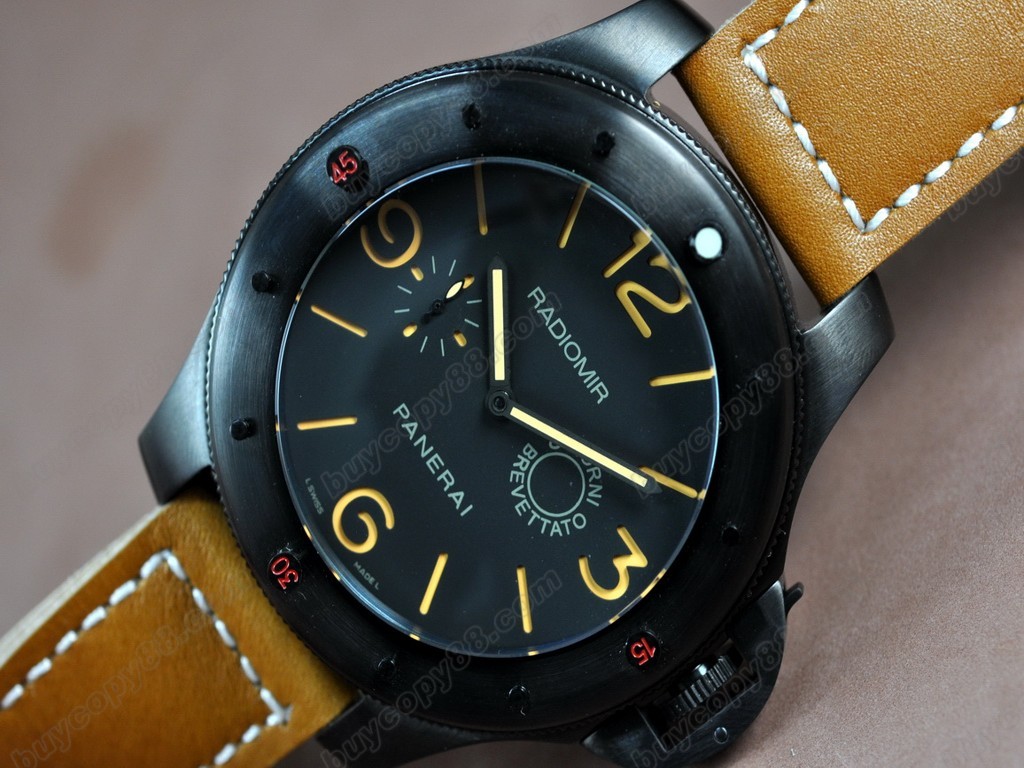 沛納海【男性用】 Radiomir 60mm SS/LE Black Asia 自動機芯搭載4